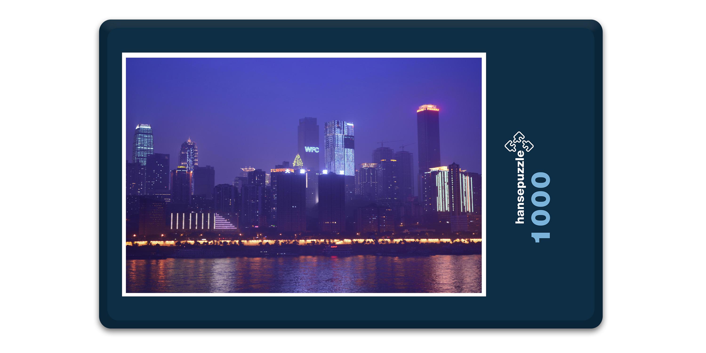 hansepuzzle 13056 - Chongqing Puzzle, 1000 Teile, Gebäude, 60,0 x 46,0cm mit hochwertiger Aufbewahrung, Kartonbox und wiederverschließbarem Beutel