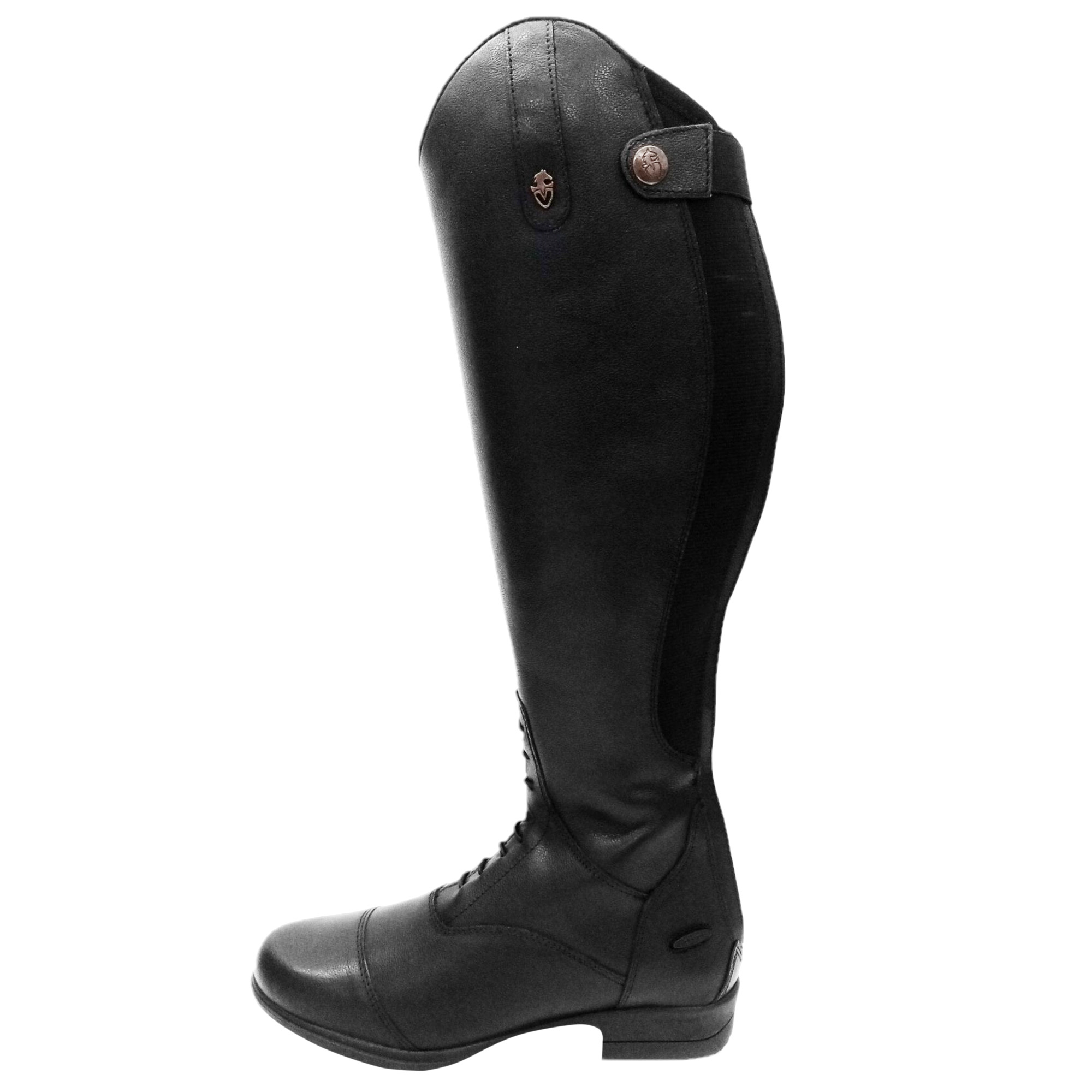 Moretta - Dámske dlhé jazdecké topánky "Albina", kožené ER826 (40,5 EU Extra Wide) (Black)