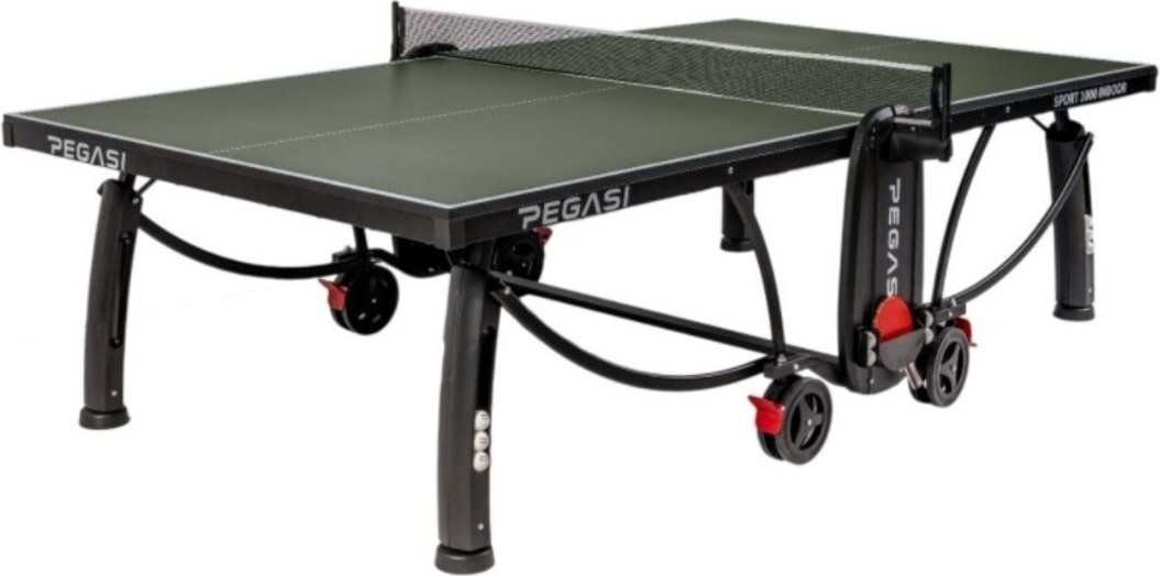 Pegasi Tischtennisplatte 1000 - Indoor Tischtennis - Tischtennistisch - Tischtennistisch Klappbar - Tischtennisplatte Indoor - Faltbare tischtennisplatte - Table Tennis - Table Indoor - Grün PEG-T1000IN-GREEN