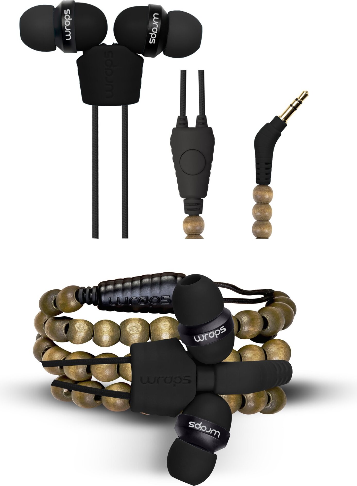 Wraps natural in-ear Kopfhörer mit Mikrofon