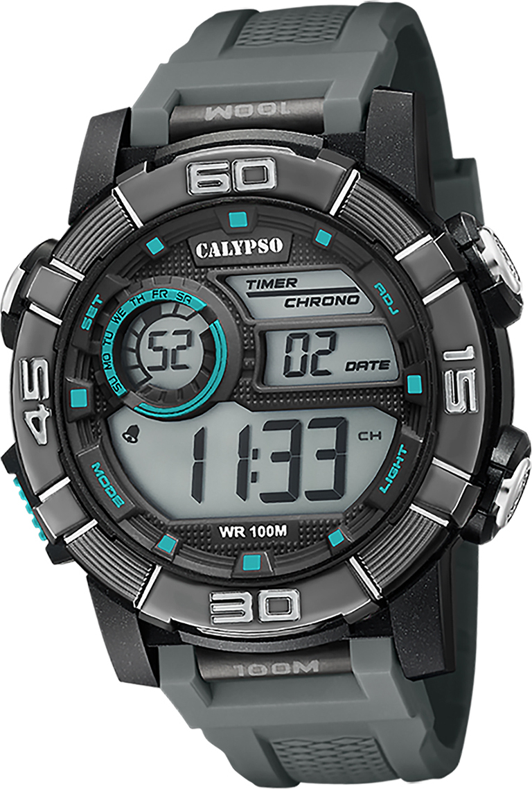 Pánske hodinky Calypso plastové sivé Digitálne náramkové hodinky Calypso D2UK5818/1