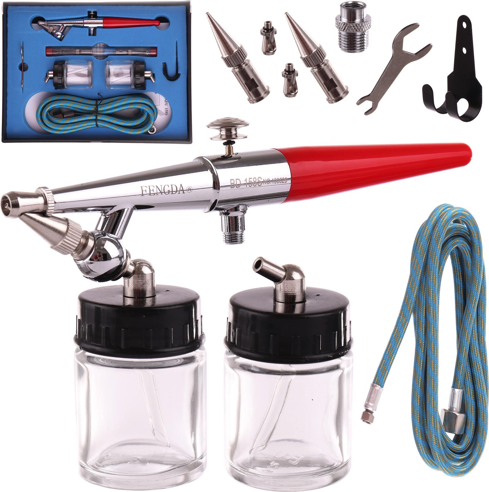 Fengda Airbrush Grosse Düsen 0,5 0,8 1,0 Mm 2 Tanks Malerei Modellierung BD-158S