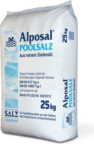 Südwestdeutsche Salzwerke Alposal Poolsalz reinstes Siedesalz 99,9% | Sack (25 kg) 18542