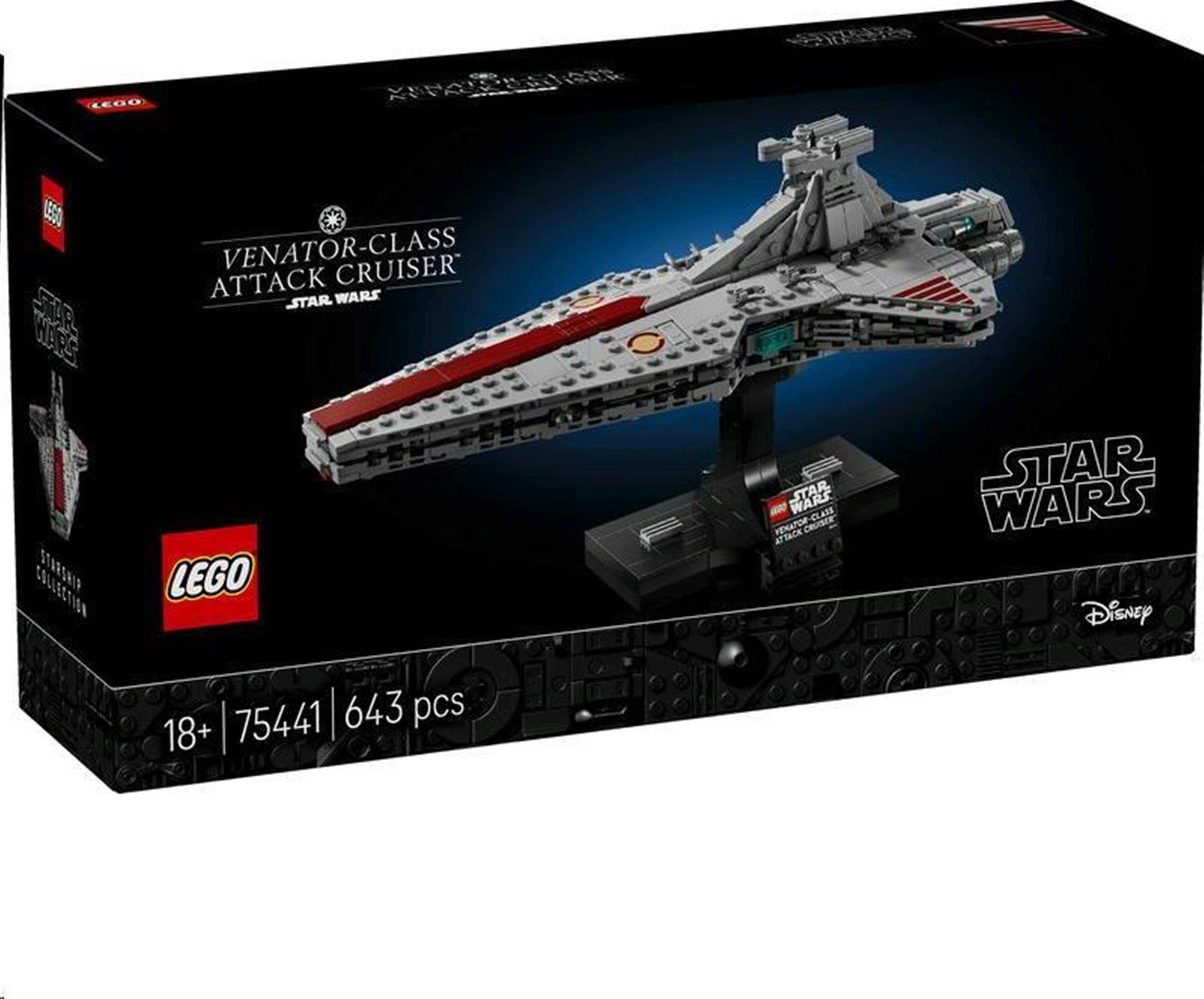 LEGO Star Wars Útočný krížnik triedy Venator, Stavebnica, 18 rok / roky, Plast, 643 kusov, 801 g