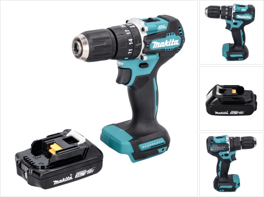 Akumulátorová príklepová vŕtačka Makita DHP 487 A1 18 V 40 Nm bez kefiek + 1x akumulátor 2,0 Ah - bez nabíjačky