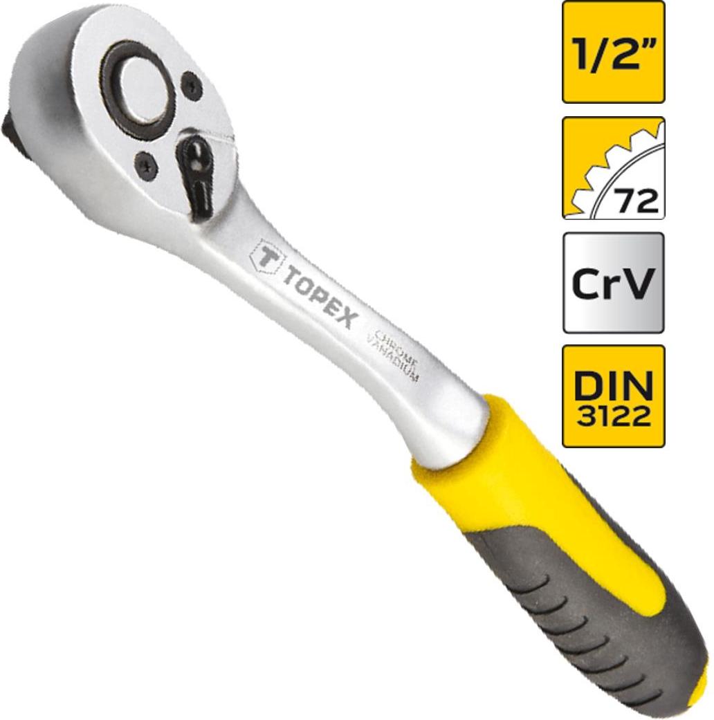 Topex Ratsche 1/2 "Knick 72 Schritte 38D542