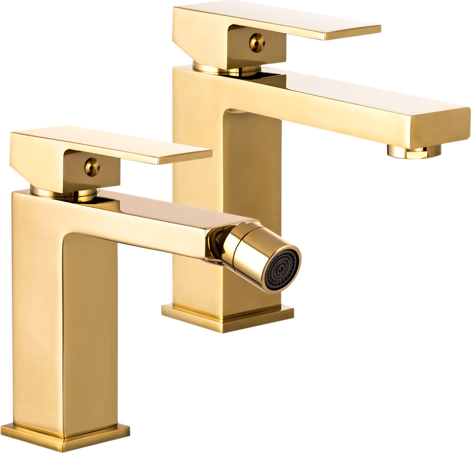 GRANITAN Set Gold Waschtischarmatur Niedrig +Bidet Ister GOLD SET ISTER NIEDRIGES WASCHBECKEN + BIDET