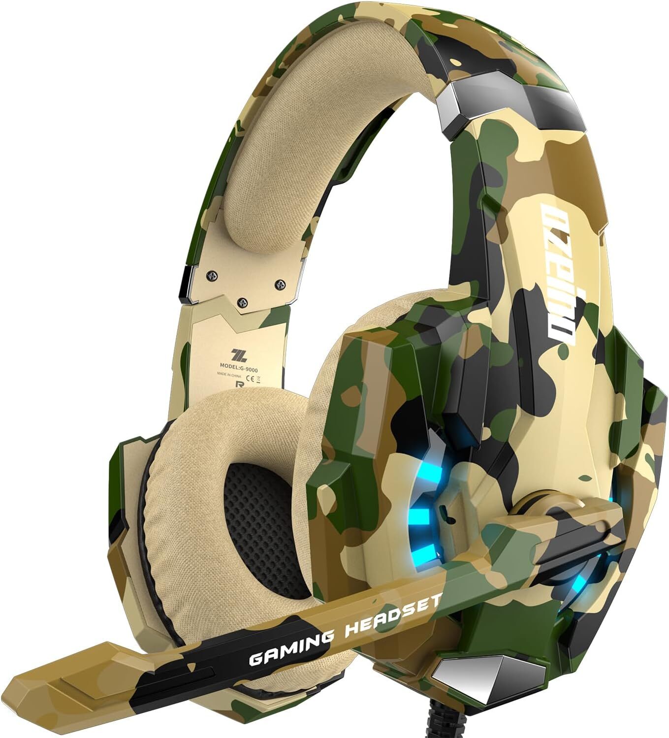 ozeino Gaming Headset für PS4 PS5 3D Surround Sound Noise Cancelling Kopfhörer Mit Mikrofon Für PC Xbox One Switch with LED Licht