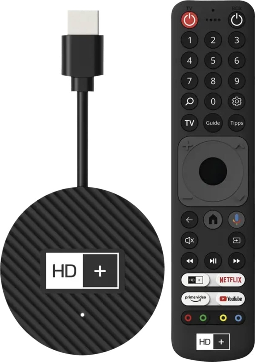 HD+ IP TV-Stick 4K UHD, Android TV, inkl. 3 Monate HD+ IP, über 100 HD-Sendern 22025