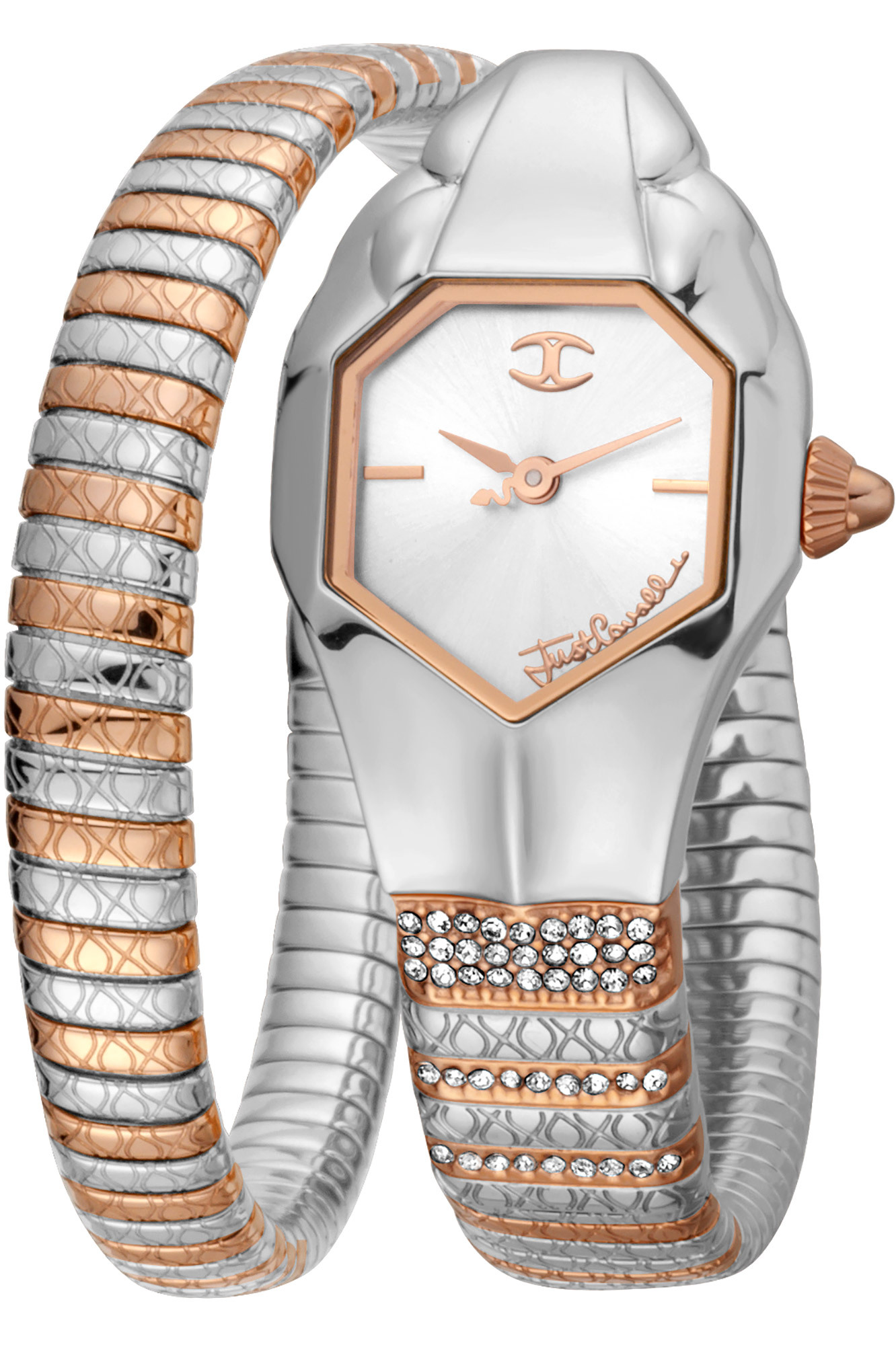 Just Cavalli JC1L113M0055 Glam Chic Snake silver rose gold dámske hodinky NEW