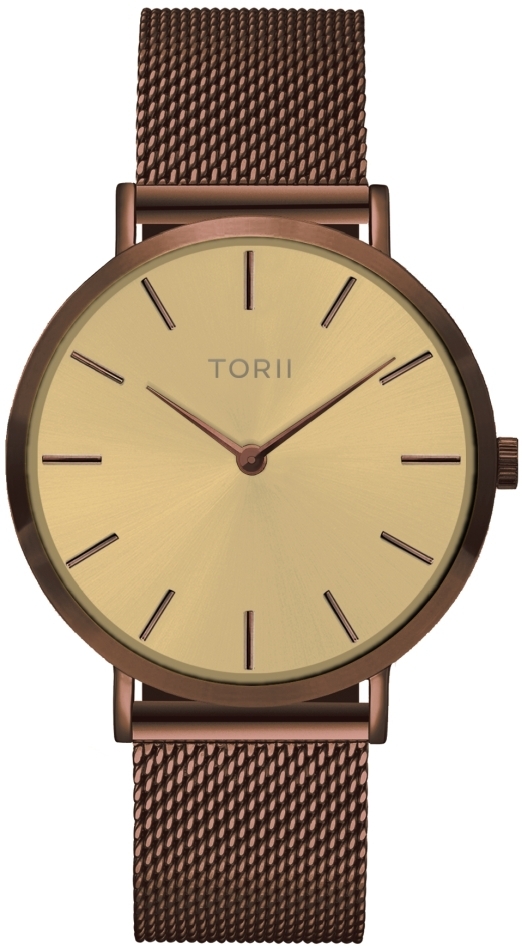 Damen Uhr TORII D38DM.GD in klassischem braunem Fashion-Stil.