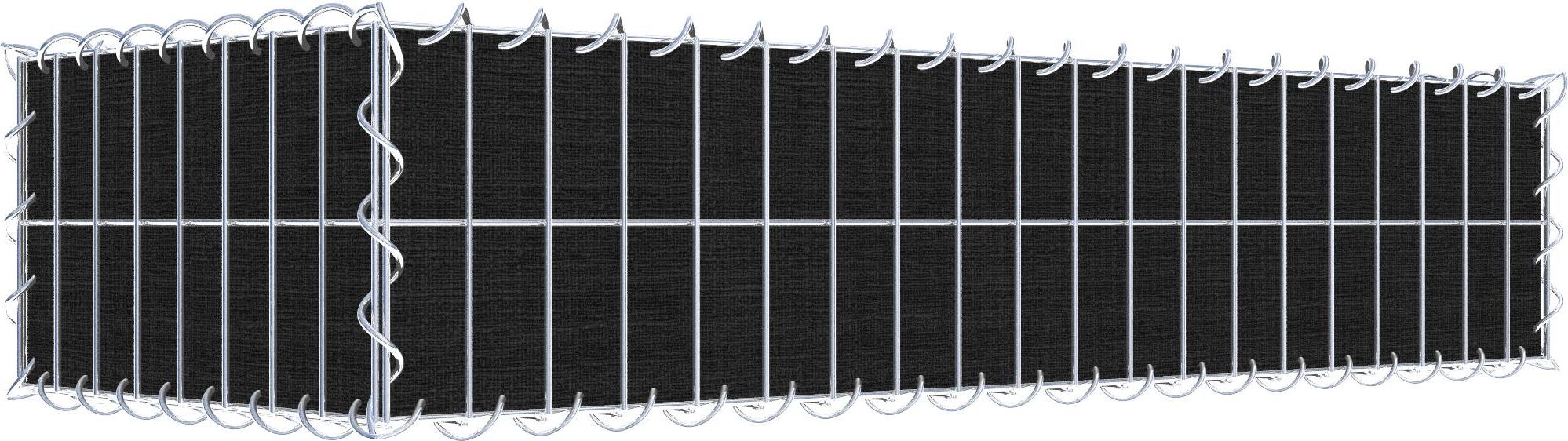 Gabiona Begrünte Gabione mit Vlies 100 cm x 20 cm x 40 cm (L x H x T), Maschenweite 5 cm x 10 cm, Spirale