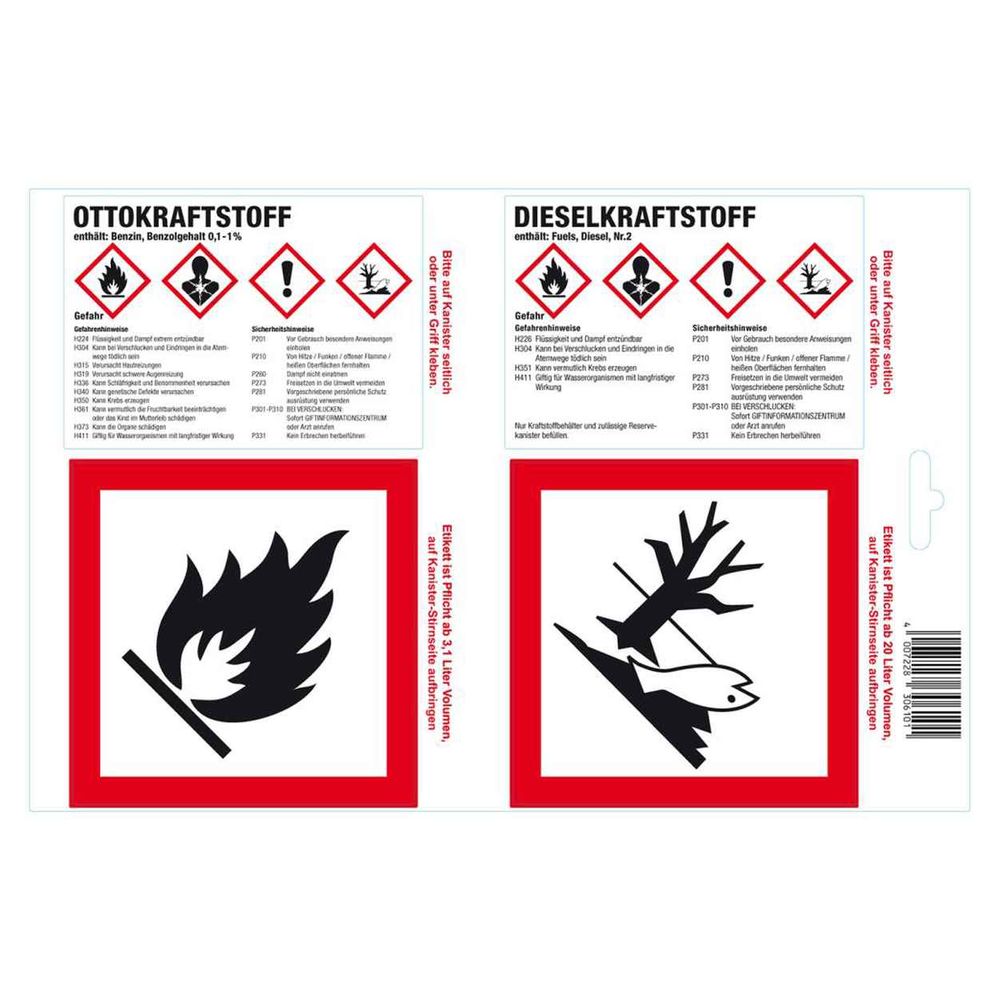 HÜNERSDORFF Haftetikette Kraftstoff Weiß 306100