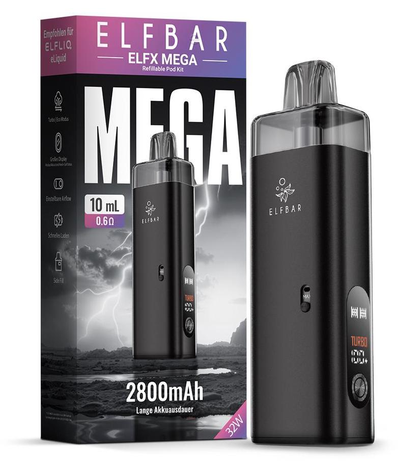 elfbar pods kaufland ELFBAR ELFX MEGA Schwarz – Akkuträger 2800 mAh,