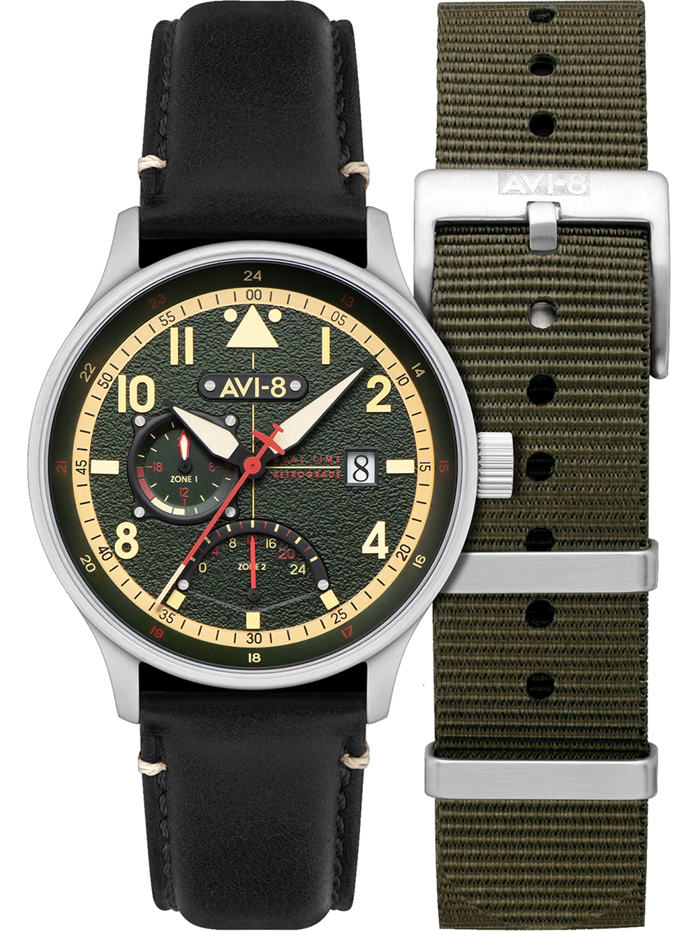 AVI-8 AV-4101-0A Herrenuhr Hawker Hurricane McKellar Dual Time 44mm 5ATM