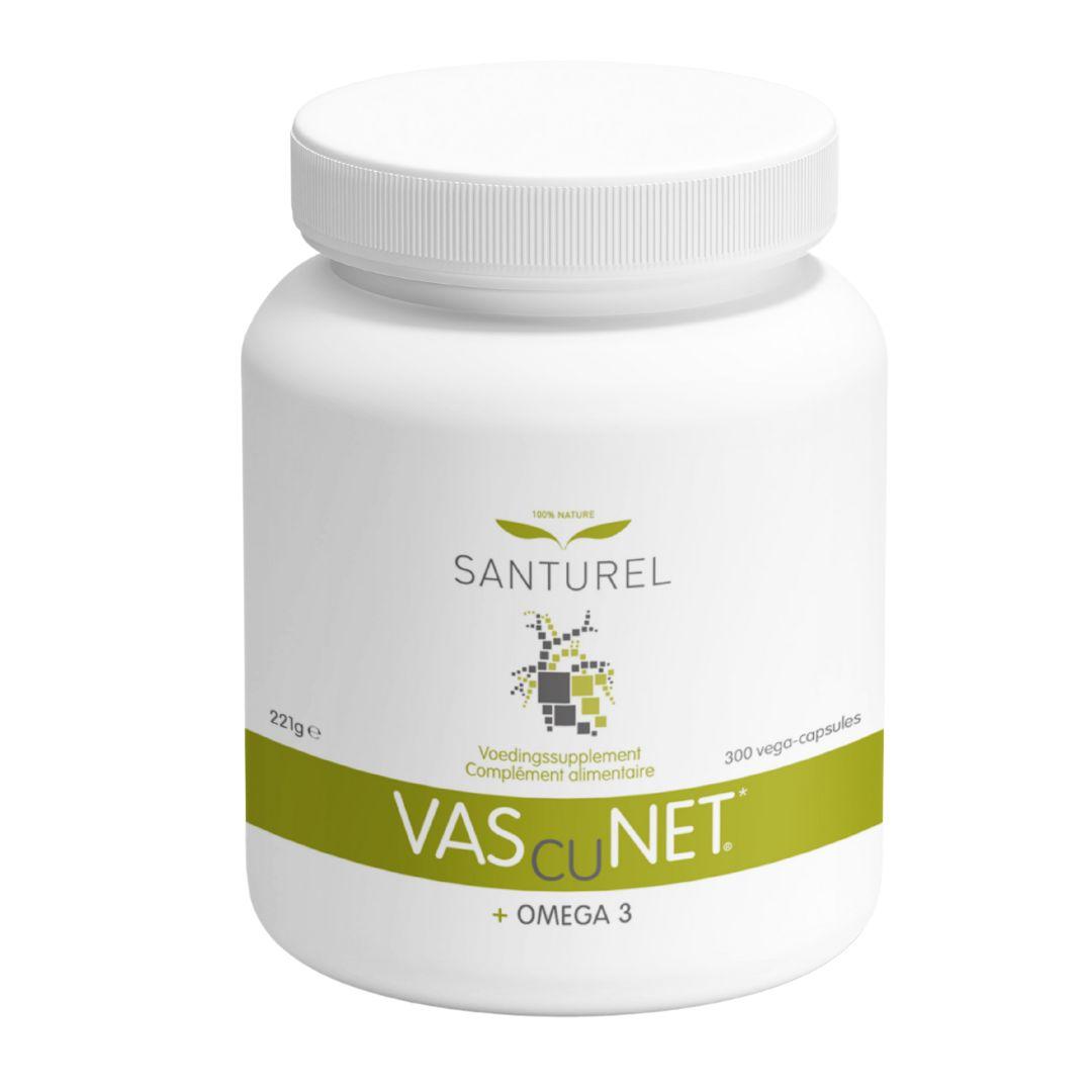 Santurel VascuNET + Omega 3 mit Grünem Tee – Herz und Blutgefäßen - 300 vegane Kapseln 1VAS300