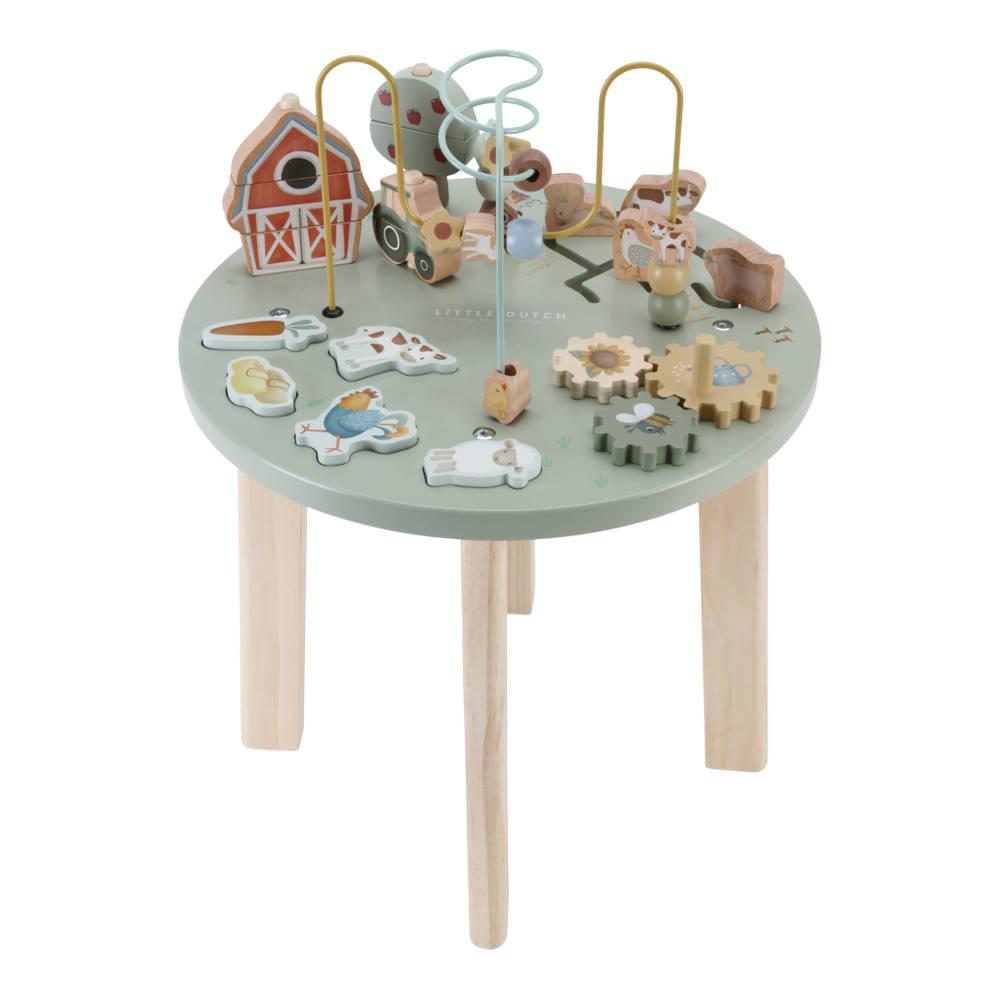 Little Dutch 7141 Holz Aktivittstisch/Spieltisch - Little Farm grn LD7141