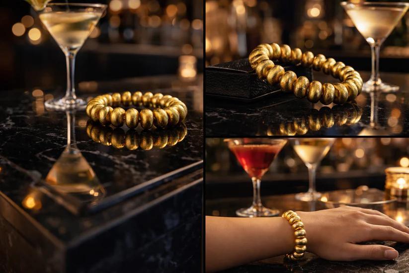 Armband Goldfarben Sommer Trend Biba matt Goldfarben