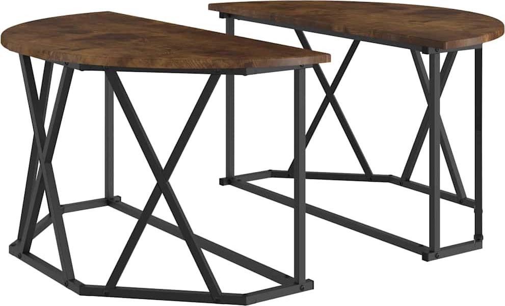 vidaXL Couchtisch Geräucherte Eiche 80 x 80 x 42 cm 868251