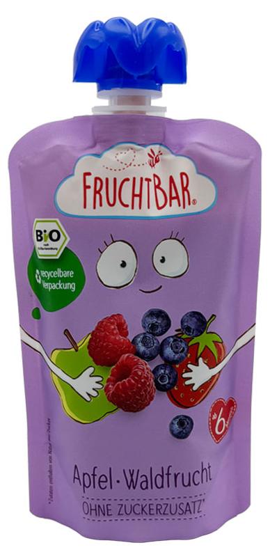 FruchtBar Quetschi Apfel, Waldfrucht 100g Beutel Fruchtpüree