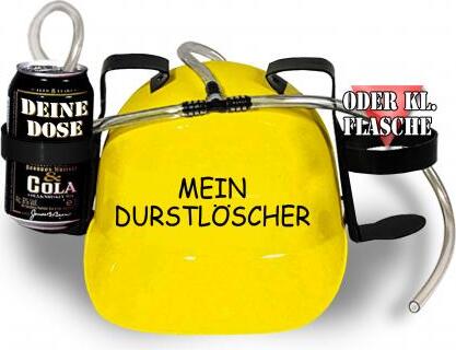 HSK Trinkhelm Spaßhelm mit Print - Mein Durstlöscher - 51650 Color - gelb