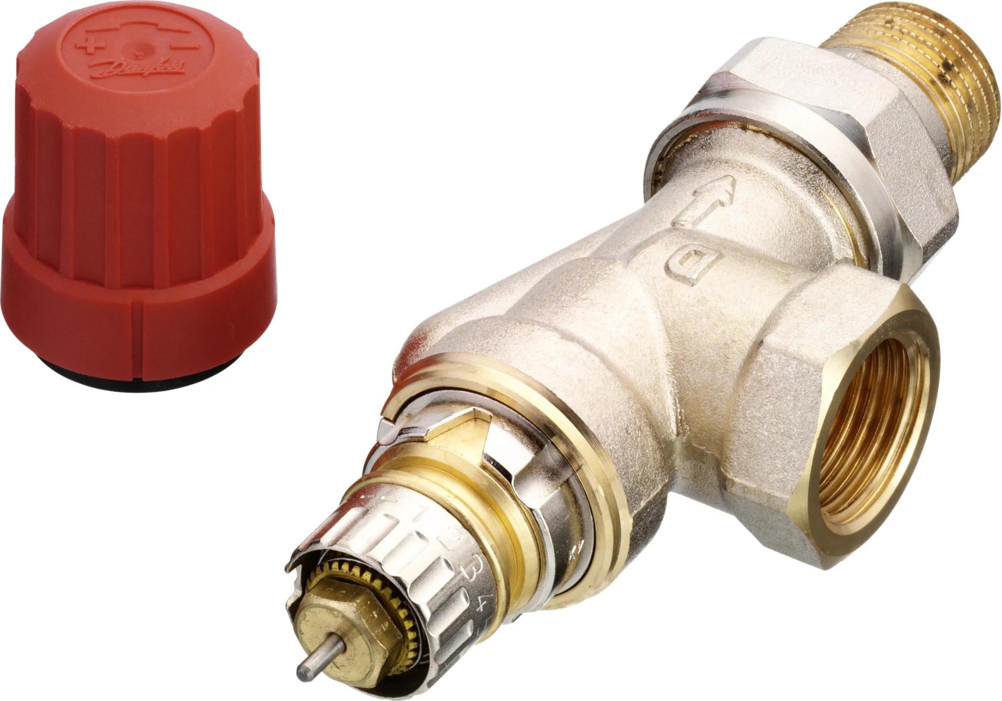 Danfoss telo ventilu RA-N 15 R 1/2, UK (axiálne), matný niklovaný, 1 ks.