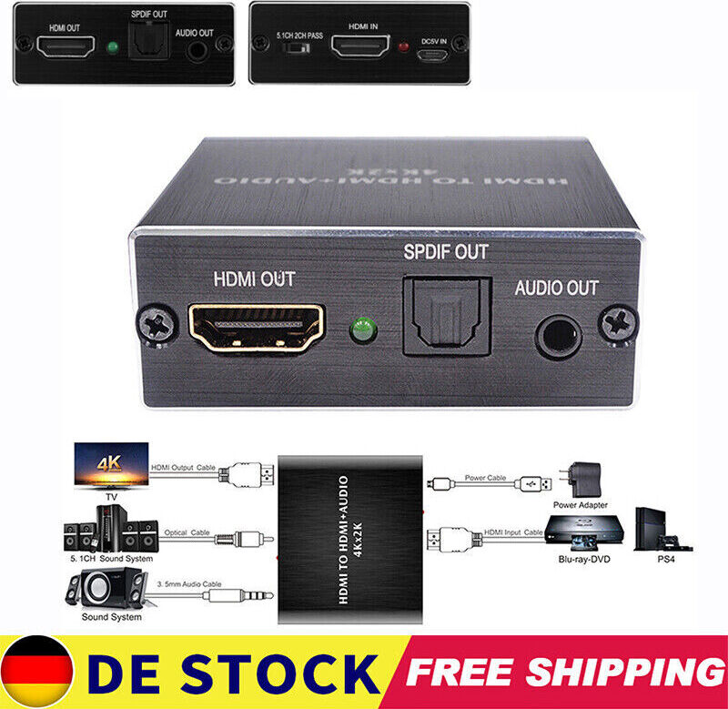 AKIS HDMI Audio Splitter HD 3D 4k*2k hochauflösendes digitales Signal Audiosignal