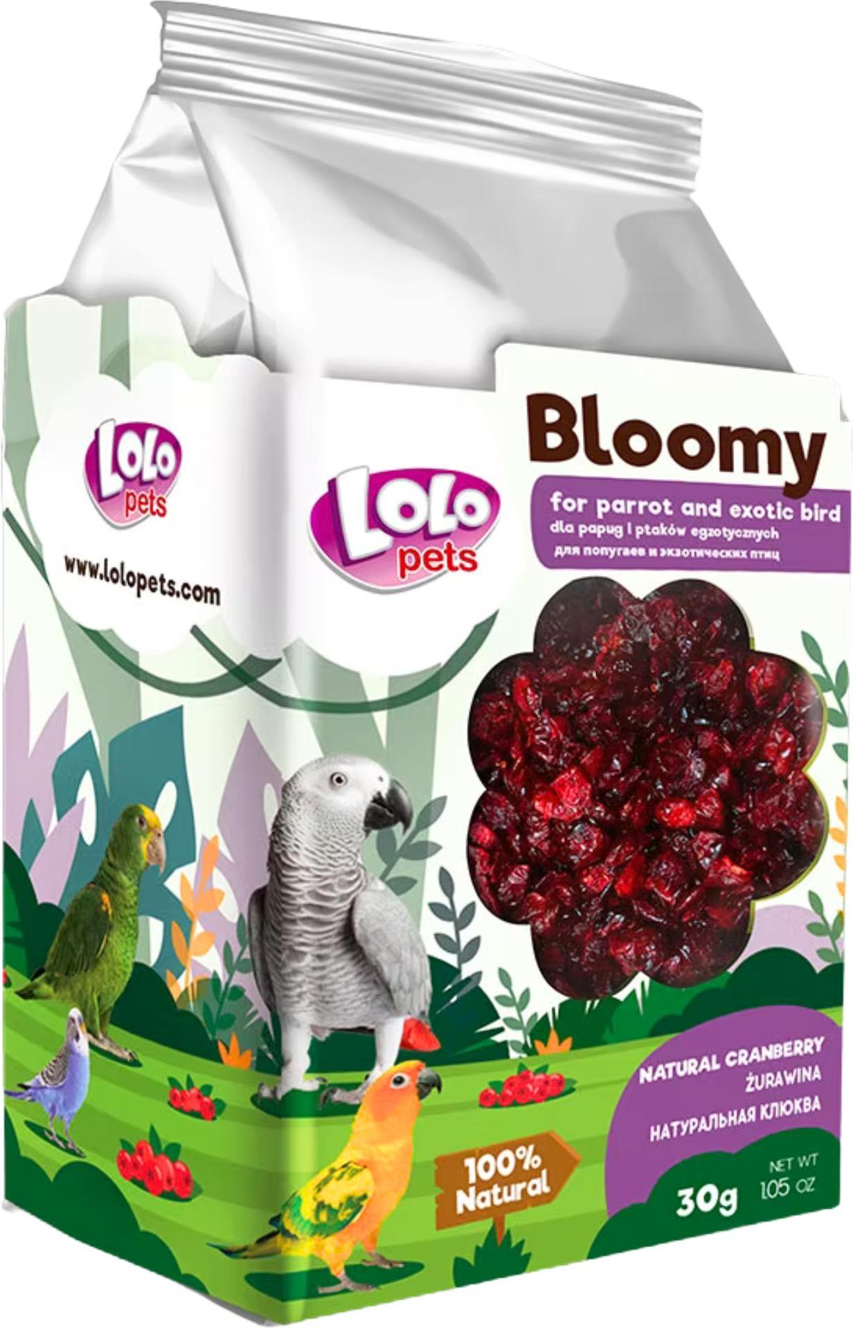 Lolo Pets Bloomy Getrocknete Cranberries Für Papageien Und Exotische Vögel - 30G