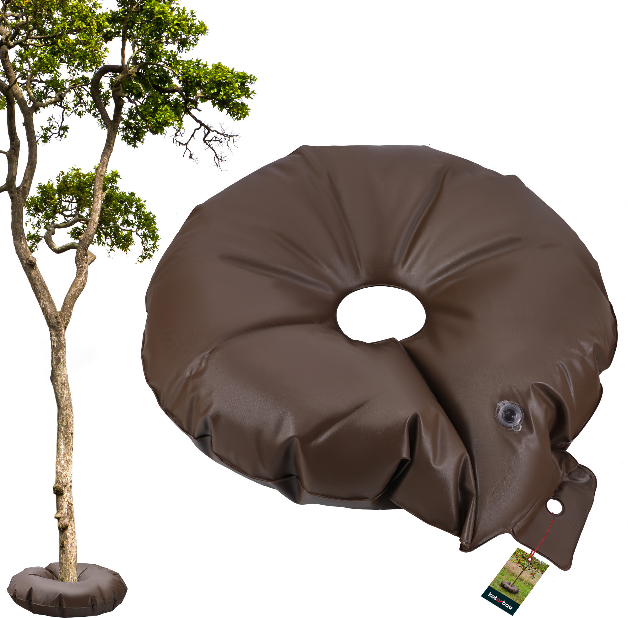 KOTARBAU® Baumbewässerungsring 75L 100 cm PVC Braun Bewässerungssack für Bäume Baumbewässerungssack Bewässerung Bäume Sack Bewässerungsring Baum Baumbewässerungsbeutel