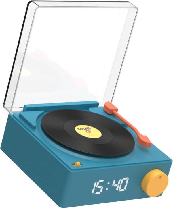 Mobilita na palube, reproduktor Bluetooth VS-80 v retro vzhľade s 5W prehrávačom a budíkom, modrý