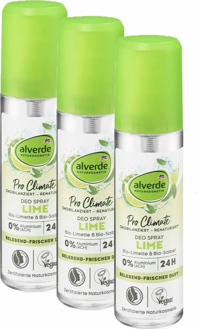 Dm-Drogeri markt 3 x alverde Naturkosmetik - Deo Zerstäuber - Lime Limette Salbei (3 x 75 ml) al-2753-3x