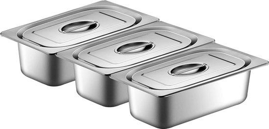 OEM Edelstahl-Pfannenset, 3-teilig, mit Deckel, 32,5x17,5cm, für Koteletts und Fisch 2026