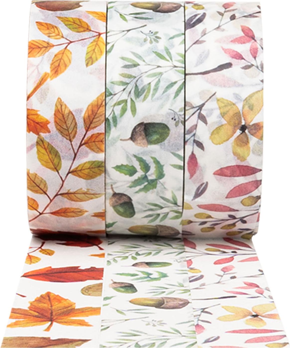 Colorations Färbungen - Washt -Blätter von Washi Tape 3 Rollen, 5mtr. 28AT11