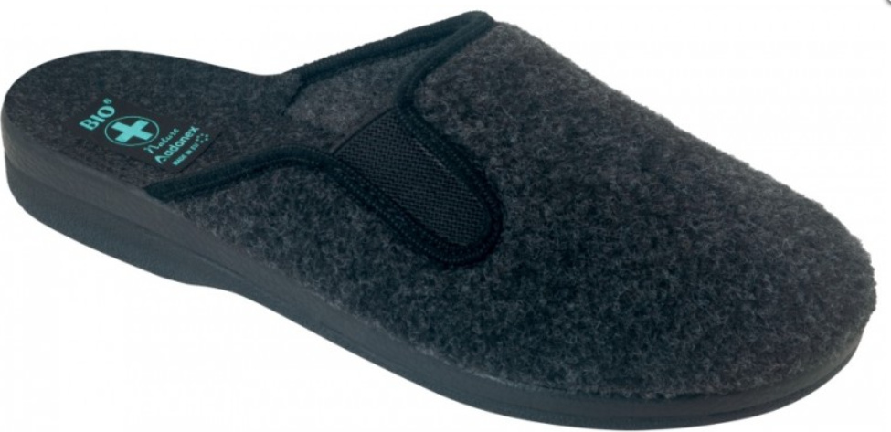 Herren Hausschuhe ADANEX 25581 Warmes dunkelgrau