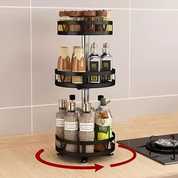 Relaxdays Portaspezie Da Cucina, 16 Barattoli, 40 Etichette, Girevole A 360°, Acciaio Inox E Vetro, 29 X 22 Cm, Argento