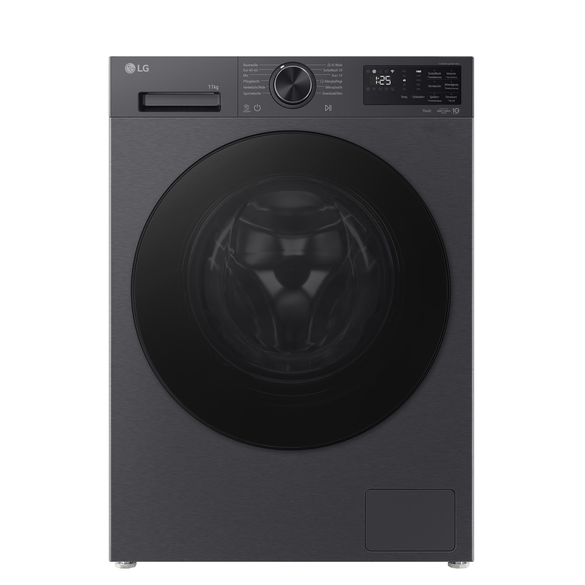 LG F4WX701YB Waschmaschine 11kg Schwarz Schaumerkennung Smarte Bedienung