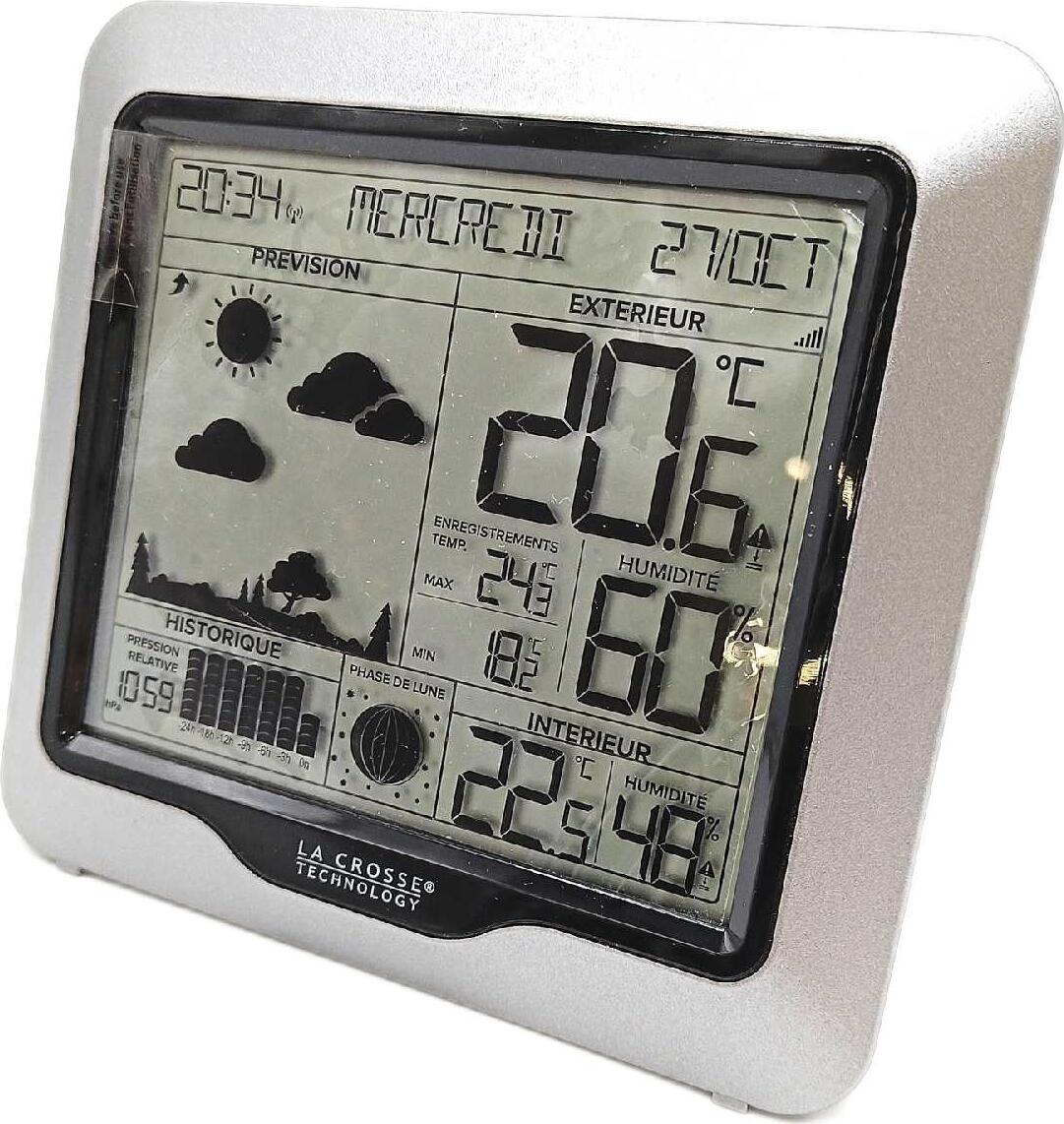 La Crosse Technology WS6823-SIL, Silber, Innen-Luftdruck, Innen-Hygrometer, Innen-Thermometer, Außen-Barometer, Außen-Hygrometer,..., Barometer, Hygrometer, Thermometer, Barometer, Hygrometer, Thermometer, 10 - 99%, 10 - 99%