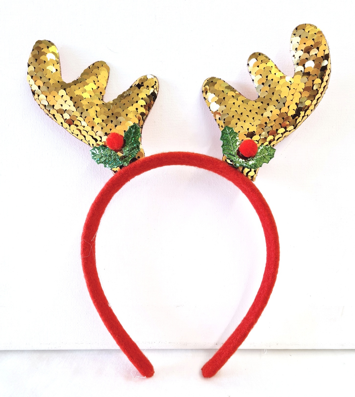 Geweih-Haarreif Mit Strass – Golden, Weihnachts-Stirnband Für Kinder (Mädchen & Jungen), Festliche Deko