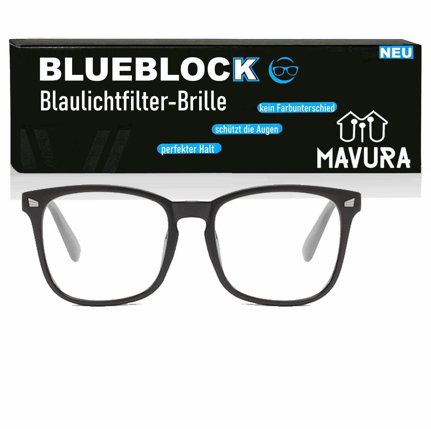 MAVURA BLUEBLOCK Blaulichtfilter Brille Computer Fernsehen Anti Blaulicht Lesebrille A194