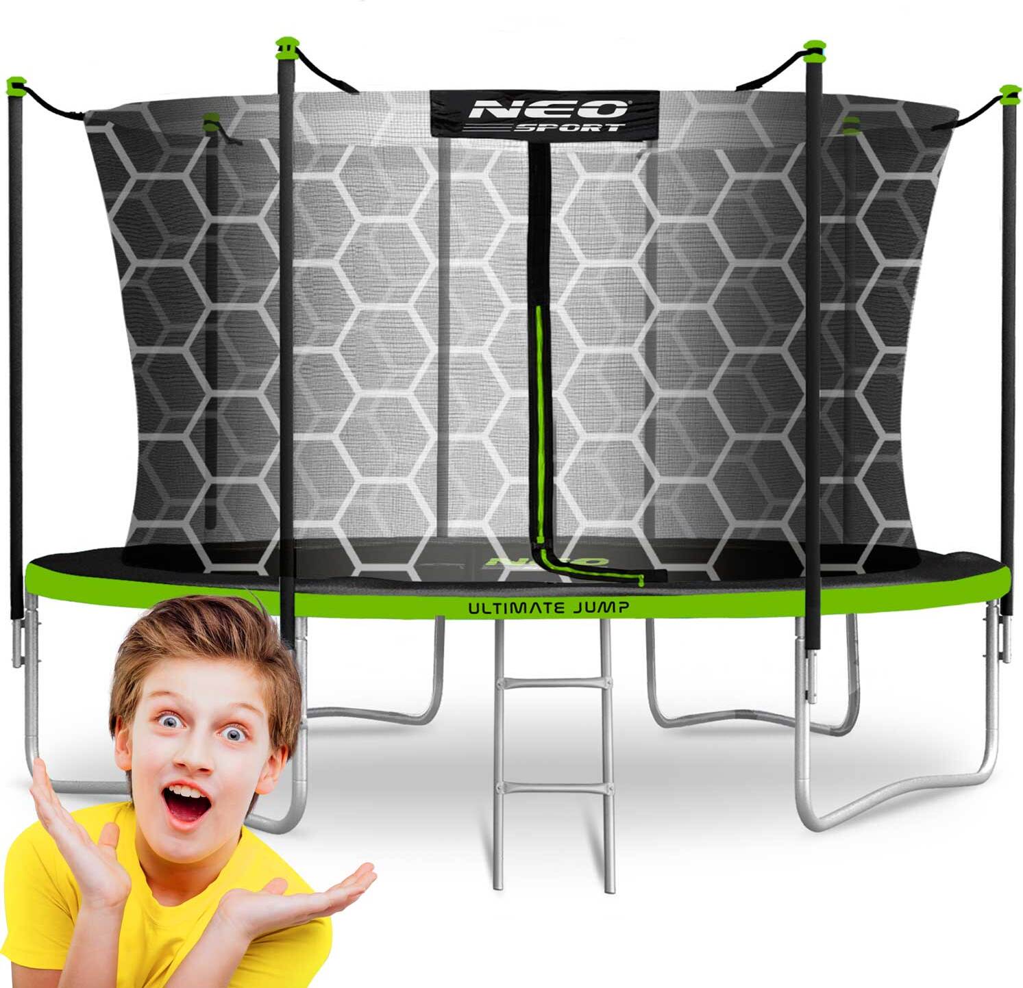 Záhradná trampolína 12ft/374cm s vnútornou sieťou a rebríkom Neo-Sport