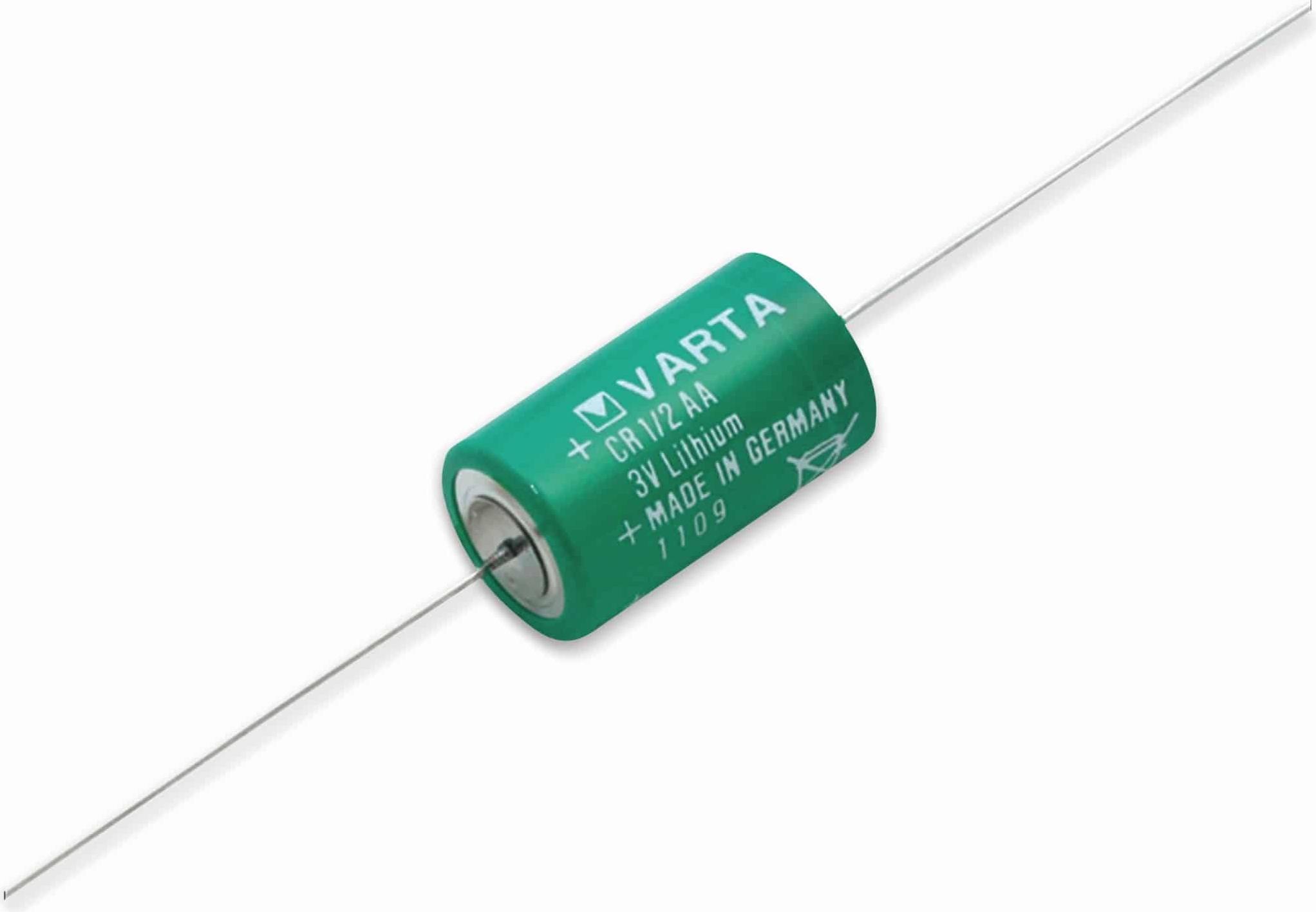 VARTA Lithium-Batterie CR 1/2AA-CD, mit Axialdraht, 3 V-, 950 mAh