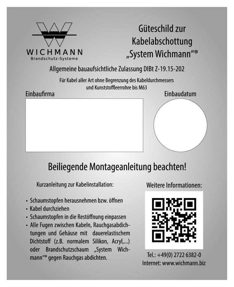 WICHMANN BRANDSCHUTZSYSTEME GMBH Wichmann Brandschutzsysteme Kennzeichnungsschilder WD90 20er Set 00100102-WD90-20