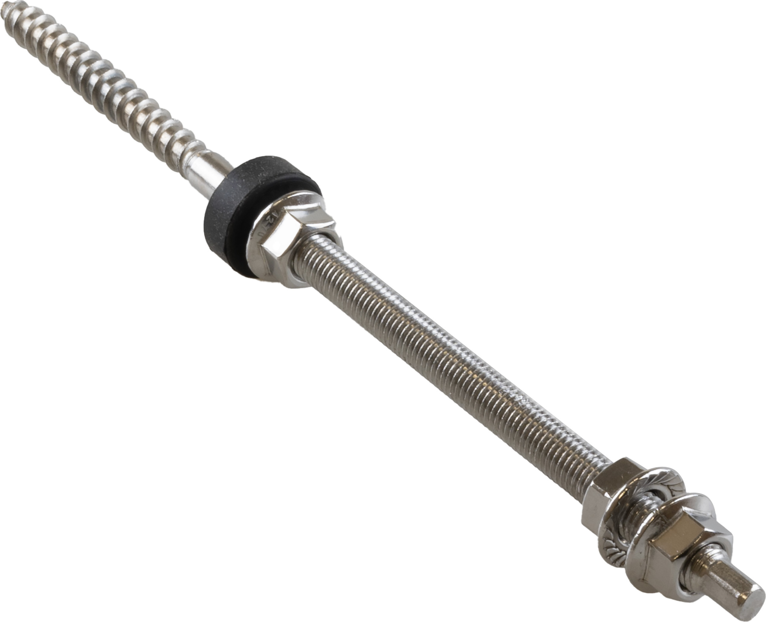 PROF-MET-KOL Doppelgewindeschraube A2 M10 EPDM mit 3 Muttern und Dichtung 2 Langvarianten 250 mm 9881-250 mm-002