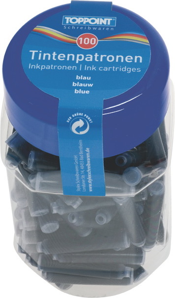 Stylex Schreibwaren 200 (2x 100) Füllerpatronen Patronen für Füller blau