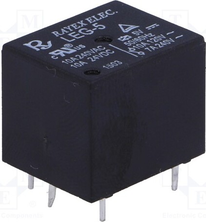 TNE 3x Relais: elektromagnetisch 10A/120VAC USpule : 5VDC Mini LEG-5 Elektromagnetis _1GH_LEG-5