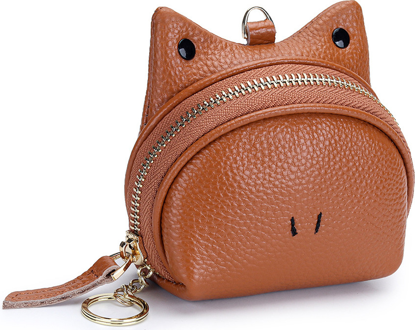 INF Damen Leder Münzgeldbörse mit Kartenfächern, Schlüssel- und Münzgeldbörse Braun 370921