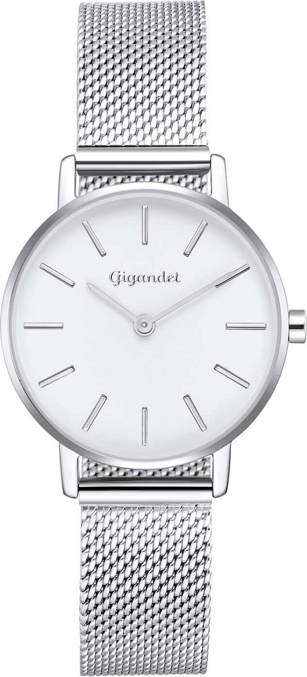 Gigandet Quarzuhr Edelstahl Silber Weiß Minimalism - G36-006