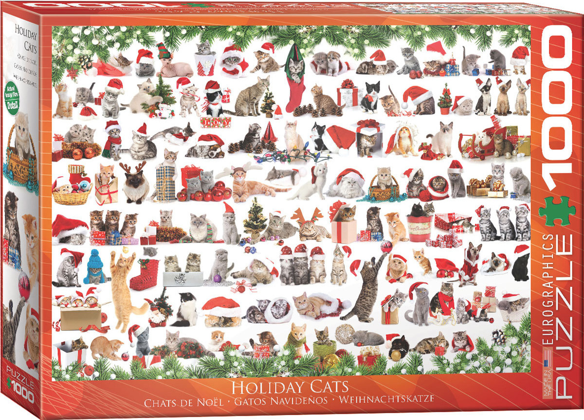 Empireposter 1000 Teile Puzzle Weihnachtsvorfreude mit Katzen 856180