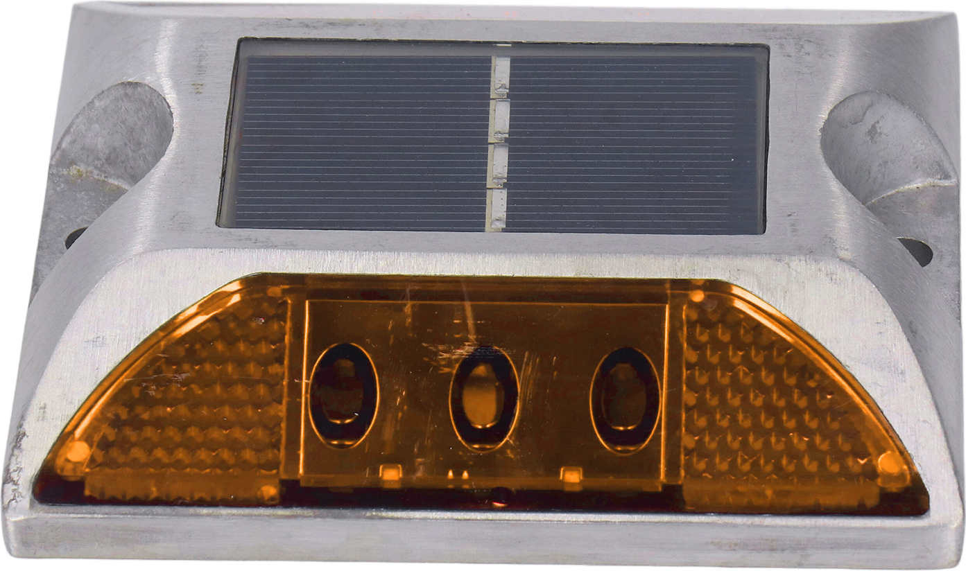 Solárne cestné kolíky Light Cast hliníkovej zliatiny pre príjazdovú cestu krok chodník schodisko vonkajšie IP68 vodotesné cestné Marker žlté svetlo