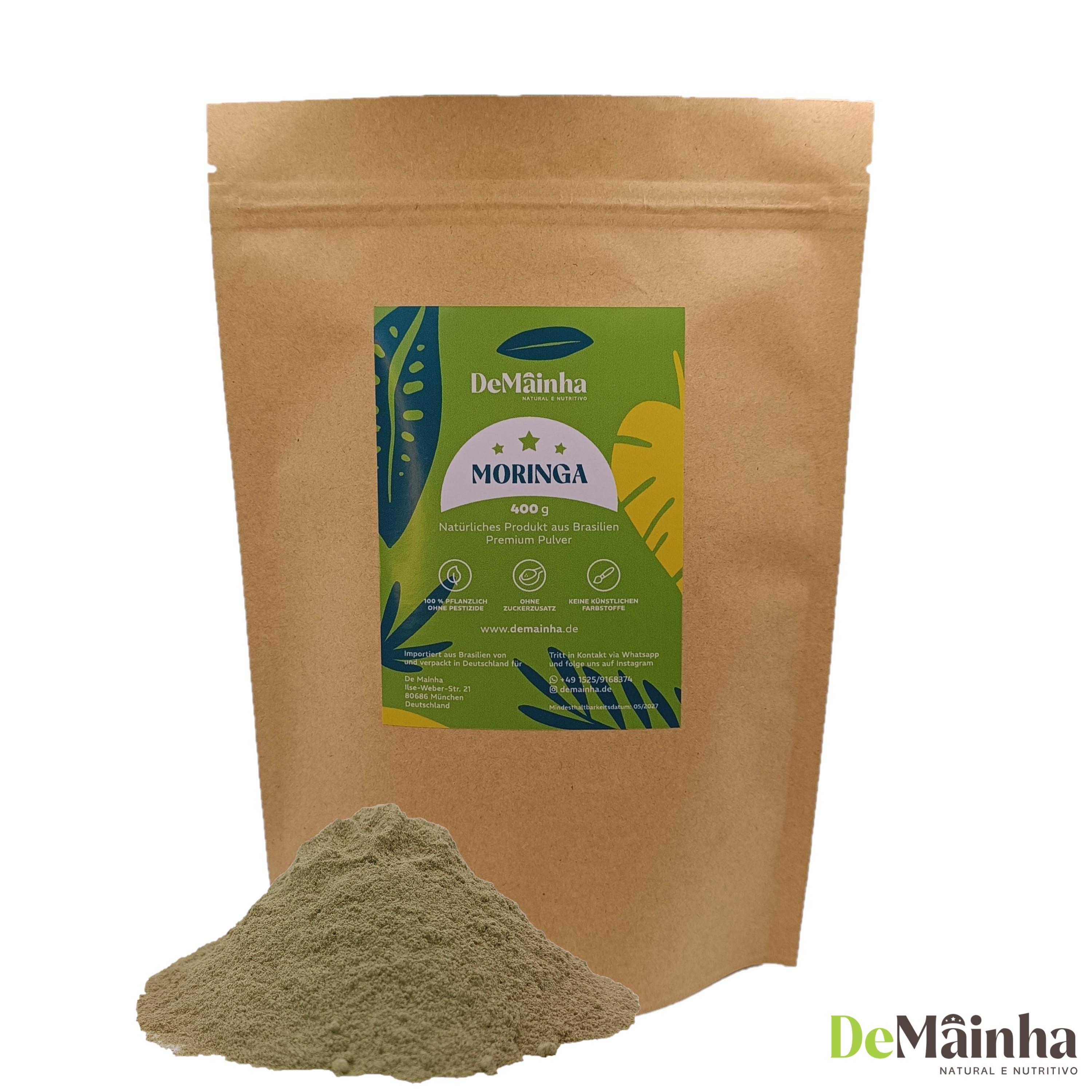 DeMainha Premium Moringa Pulver 400 g – 100 % pflanzlich und ohne Pestizide